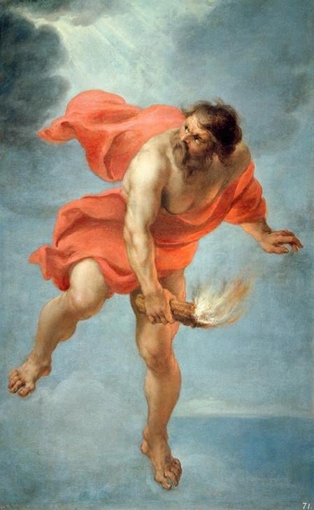 Peinture sur toile d'art Prométhée Pierre Paul Rubens grand format 60x90cm pour mur de bureau