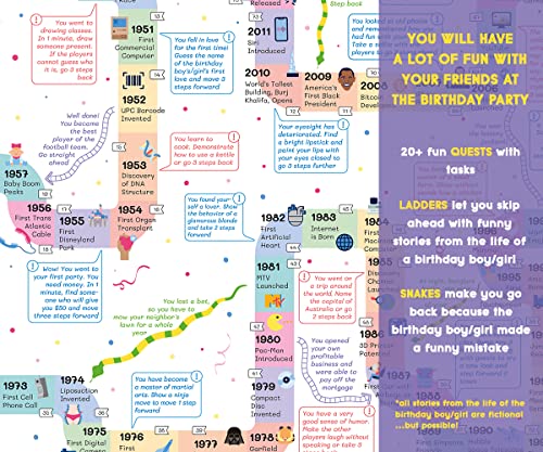 Snakes And Ladders Game For 60Th Birthday - 60 Birthday Gift For Women Or Men - Funny Board Dice Game Activity For 60 Years Old Anniversary - 60Th Birthday Decorations Party Supplies [2-6 Players] #TOP1