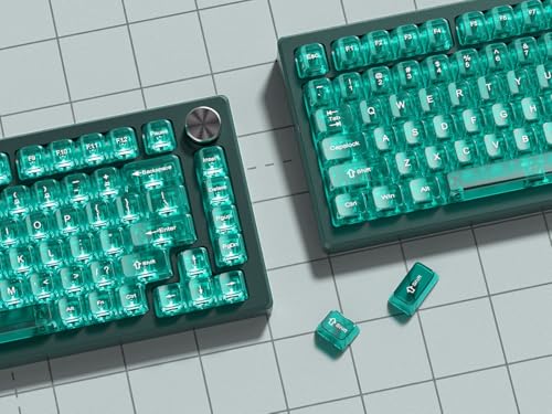 Image of dagaladoo Clear keycaps,Transparent Keyboard keycaps,Jelly Key caps Set,Shine Through keycap，MDA Profile Keyboard caps for Mx Switches Mechanical Keyboard(Light Green)