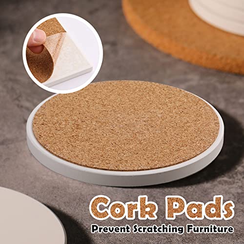Ceramic Tile For Crafts Coasters, Goh Dodd 24 Pack 4 Inch Blank Coasters Unglazed Ceramic White Tiles With 24 Pack Cork Backing Pads For Painting, Alcohol Ink, Acrylic Pouring, Diy, Mosaics, Round #TOP4