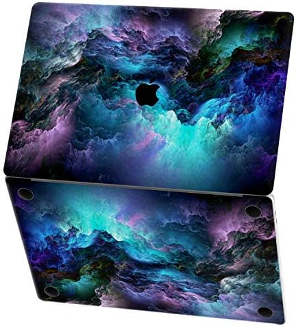 Mertak Vinyl Skin Compatible with MacBook Air 13 inch Mac Pro 16 15 Retina 12 11 2020 2019 2018 2017 Clouds Touch Bar Blue Wrap Keyboard Psychedelic Sticker Sky Print Trackpad Purple Decal Space