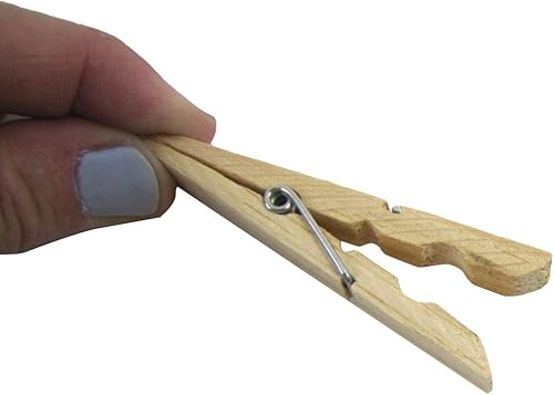 Miniatura 5 de Treasure Gurus - Pinzas de ropa de madera natural, 32 piezas, pinzas para ropa de primavera, para colgar