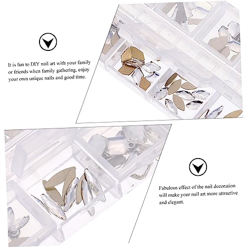 Beavorty 1 Caixa Broca De Unhas Decoração De Unhas Decoração De Natal Vidro Strass Ponta De Unhas De