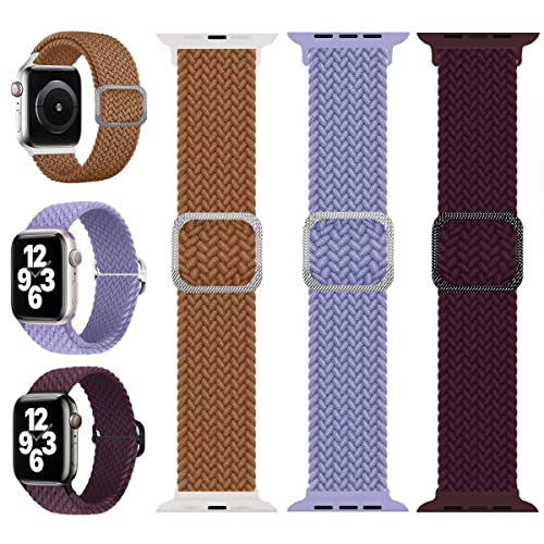 septseven Bracelets Compatible avec Apple Watch 38mm 40mm 41mm 42mm 44mm 45mm, Bracelet de Remplacement élastique Sport pour iWatch 6 5 4 3 2 1 & Se, Hommes Femmes (42/44/45mm, 05) Cover