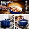 DishDelight Enameled Cast Iron Pots and Pans Set, 7 Piece Dutch Oven Set with Lids, Induction Enamel Coated Cookware, PFOA&PFAS Free, Blue #3