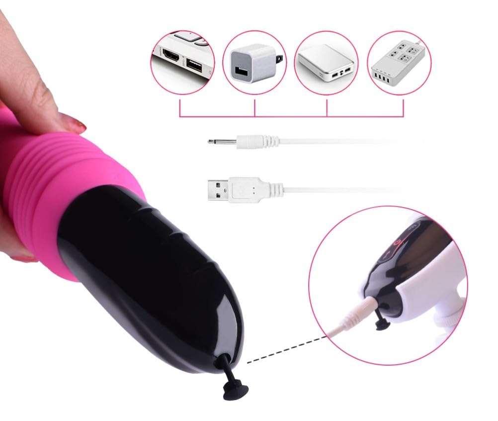 Máquina sexual consolador máquina de vibrador con función de choque, vibrador para mujer, vibrador anal, 10 modos de vibración, 3 modos telescópicos, juguete sexual para parejas mujeres