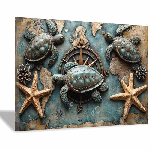 Toile murale tortue 60x90cm pour habiller un mur vide sans effort