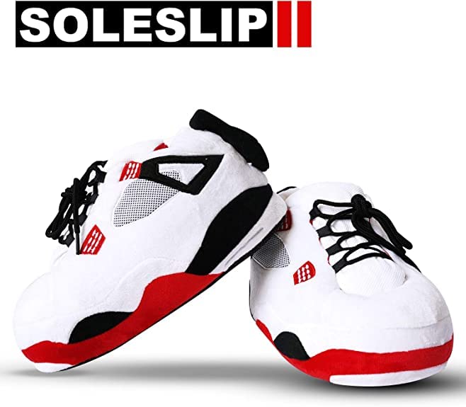 Sneaker Slippers Comfy, and Trendy Sneakers for Men, Pure Polyester Womens Sneakers | Fluffy Slippers with Standard Shoes Size that Fits All (Black, White & Red)4