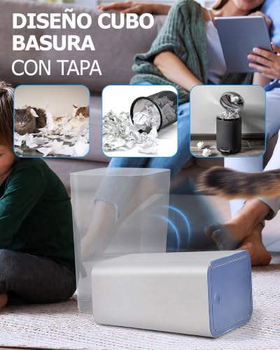 Miniatura 4 de Mimocasa Cubo De Basura Con Tapa A Presión: Cubo Basura De Plástico De 10 L, Para Cocina, Baño, Sala De Estar, Oficina, Lugar Estrecho Gris