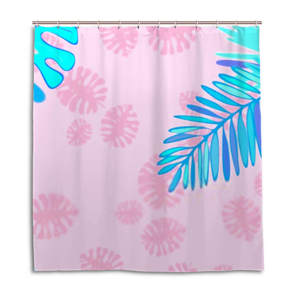 Rideau de douche lavable à motif plantes tropicales pour une ambiance spa naturelle chez vous