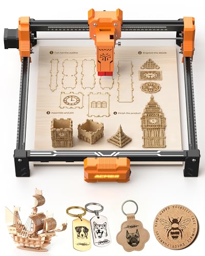 Image of ACMER Laser Engraver Machine, Upgrade S2 7000mW Laser Cutter, 0.01mm Precision, 300x300mm Engraving Area, 10000mm /min Speed, for Wood, Metal, Acrylic, Leather, DIY & Education