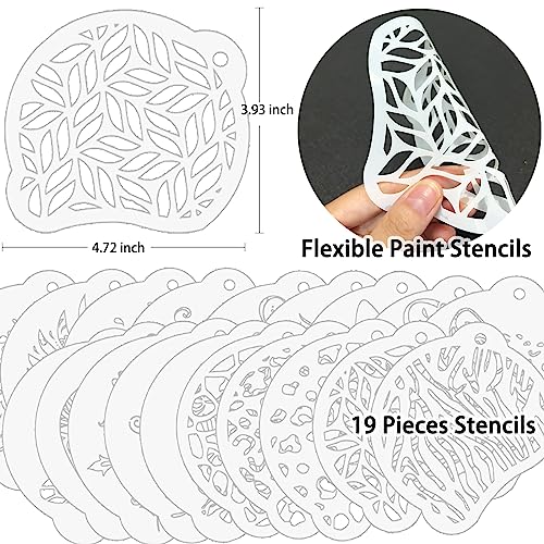 20 peças de estênceis de pintura facial, estênceis de pintura corporal, estêncil de tatuagem facial,