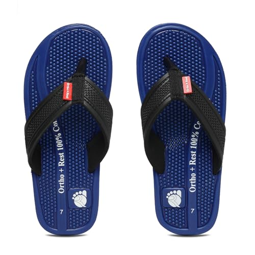 Image of Ortho + Rest Doctor Orthopedic Slippers for Men | Anti-Skid Flip Flops with Acupressure Massage Footbed | Extra Soft and Comfortable Doctor-Recommended Chappal for Pain Relief