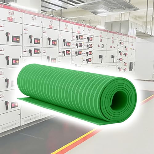 Tapis de securite electrique caoutchouc contre les chocs pour sol industriel antiderapant vert