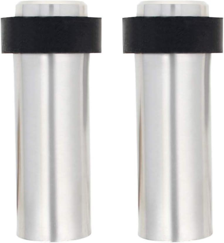 MroMax Cylindrical Floor Door Stopper Brushed Stainless Steel Door Stopper with Rubber Bumper-Safety Floor Mount Doorstop with Screws,Industrial Floor Door Stopper 100mm/3.94" Height,Silver 2Pcs