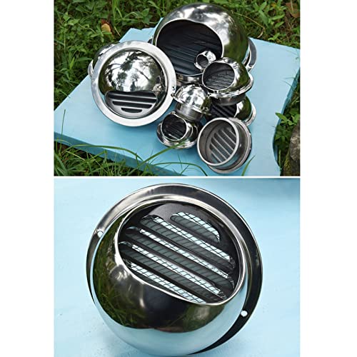Capuchon d'aération mural rond avec hotte de grill et grille inox de ventilation - 7