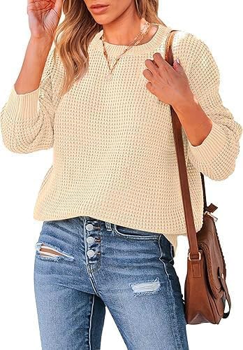 Stylish Knit Woolen Sweater for Women Wool Round Neck Womens Pullover