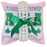 Dollhouse Market AKA Sorority Gift Pearl Bracelet Set on 4in x 4in Jewelry Pillow (White Pearls) (White Pearl Bracelets)