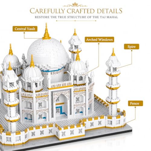 Image of Magicwand DIY 4036 Pcs TAJ Mahal Building Blocks with Rose for Kids & Adults【14 Yrs & Up】【Pack of 1】【White】