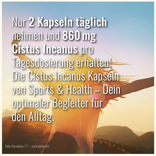 Cistus Incanus Kapseln - 180 Kapseln - 860mg pro Tagesdosierung - Vegan - Zistrose Kapseln - Zystus