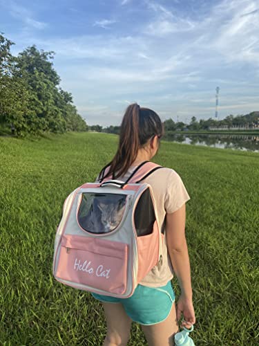 Sarahjourney Cat Carrier Backpacks, Dog Carriers For Small Dogs, Cat Bag, Collapsible Pet Carrier, Backpack For Small Pets, Kitten Carrier, Designed For Travel, Hiking, Outdoor Use - Blue Pink Green #TOP6