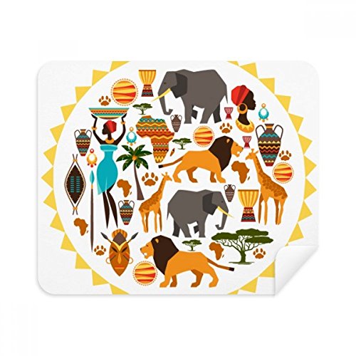 Africa Animals Life African Cleaning Cloth Screen Cleaner 2pcs Suede Fabric