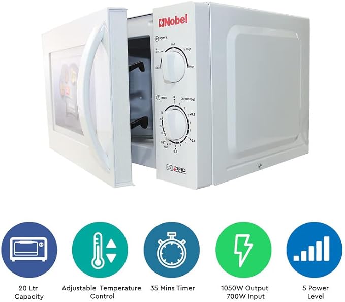 Nobel 20 Litres Microwave Oven Color White Model-NMO20