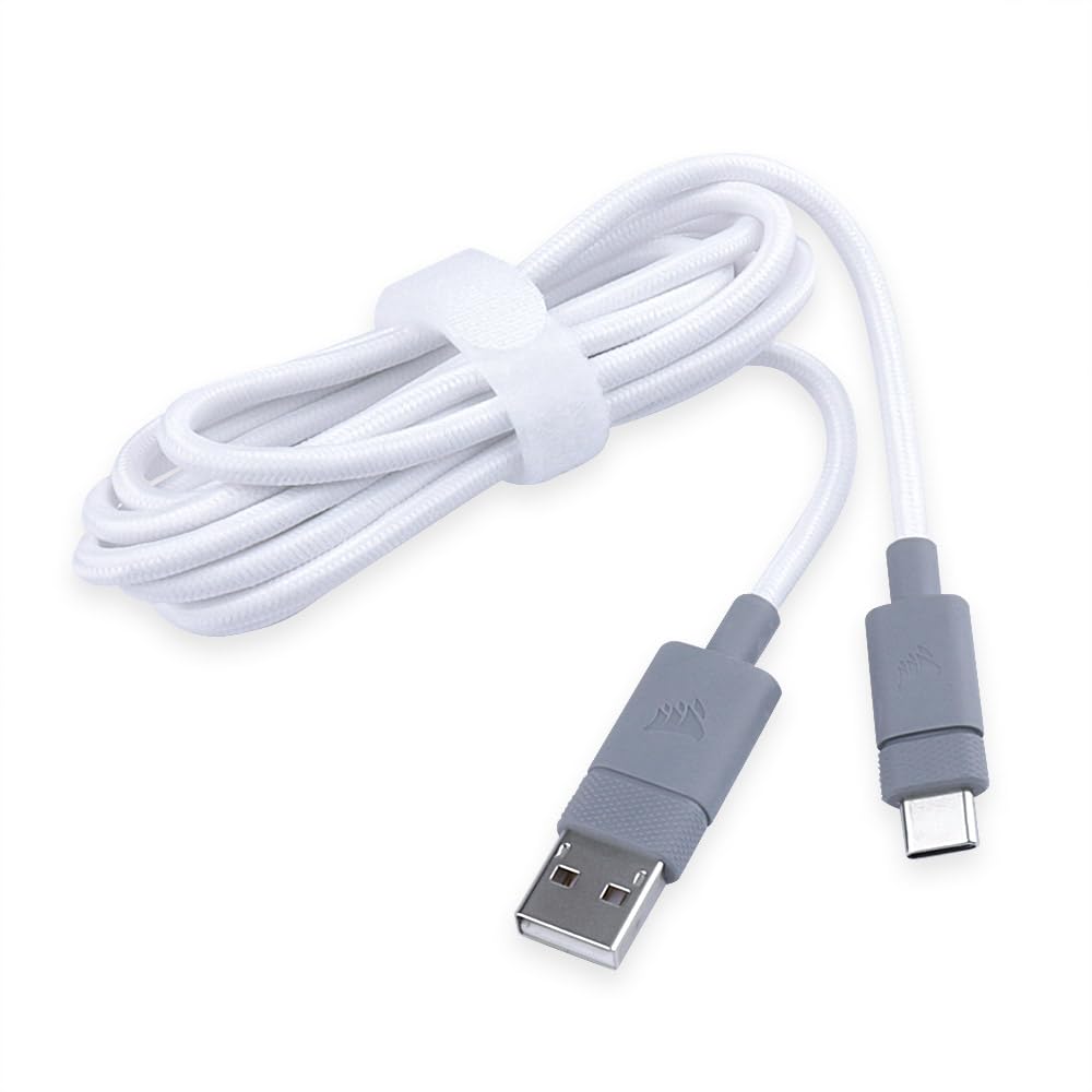 HUYUN New 1.8M USB-C Charging Cable Line Wire Cord Compatible for Corsair K70 Pro RGB Tkl Mechanical Gaming Keyboard & Dark Core RGB Pro Se/Corsair Sabre RGB Pro Wireless Gaming Mouse (White)
