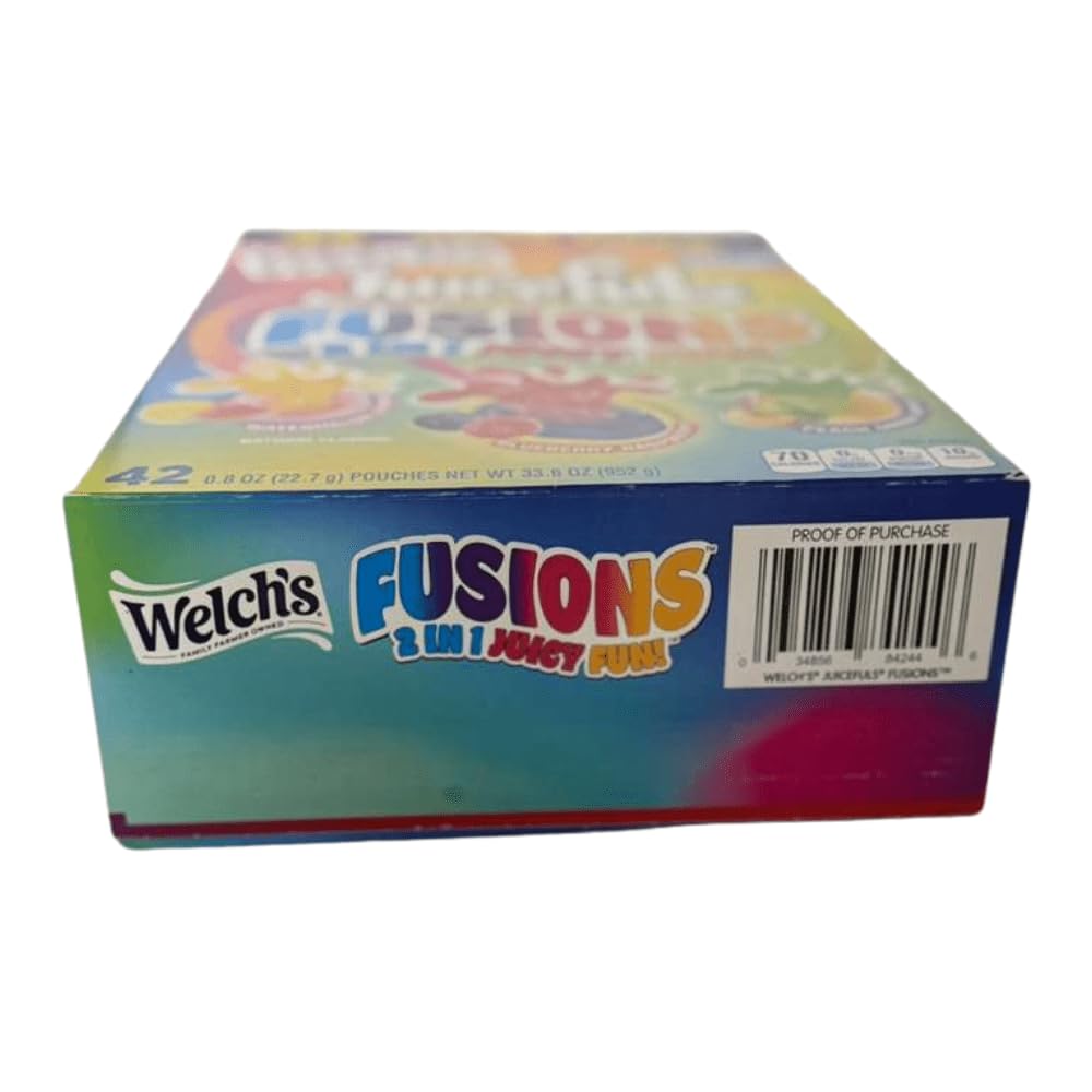 Welch's Juicefuls® Fusions Juicy Filled Fruit Snacks, 2 in 1 Flavors, 42 Pouches, 0.8 oz Each, Club Pack