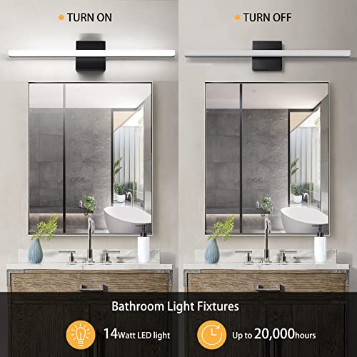 Image of Modern LED Vanity Lights for Bathroom - 24IN 14W (2 Pack) Daylight White Over Mirror Vanity Lighting Fixtures
