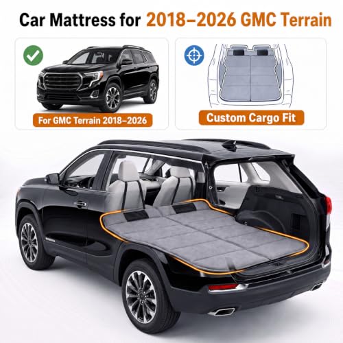 Image of Car Mattress for 2018-2026 GMC Terrain, Upgraded Non-Inflatable Thickened Foam SUV Car Camping Mattress, Foldable Trunk Sleeping Pad Car Bed Mattress for Road Trips Camping Travel