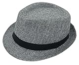 GCFIYPP 1920s Men Fedora Hat Cap for Men,Manhattan Hat for 1920s Mens Gatsby Costume Accessories (Gray)