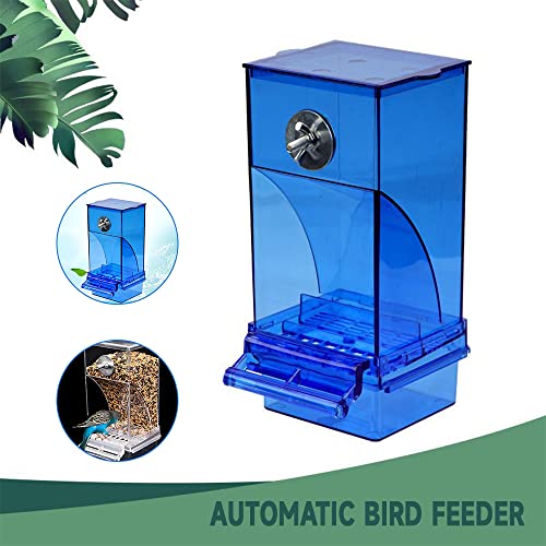 Linmeng Automatic Bird Feeder, No-Mess Parrot Feeder for Cage, Transparent Acrylic, Small & Medium Birds