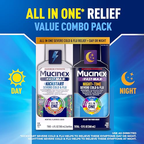 Mucinex Fast-Max Kickstart Severe Cold and Flu Medicine for Adults, Liquid Cold Medicine & Cough Medicine for Adults, Generic Expectorant Guaifenesin & Cough Suppressant Dextromethorphan, 2x6 fl oz - image 7
