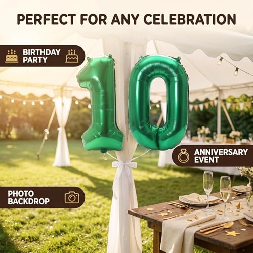 Image of YPSelected 32 Inch Large Foil Helium Number Balloon Birthday Wedding Party 0-9 (Green, 1)