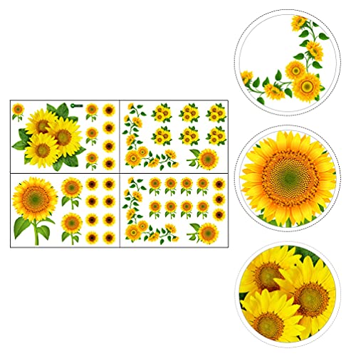ABOOFAN Girassóis PVC Amarelo Flores Decal Daisy Floral Decalques para Home Sala de Aula Recompensa