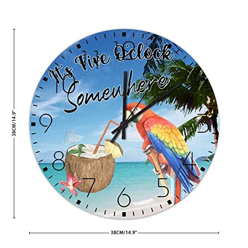 Horloge murale en bois de 38,1 cm : elegance et finitions studio