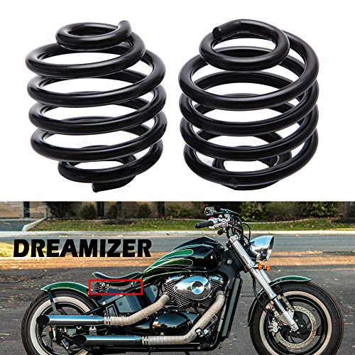 DREAMIZER 1 Paar Motorrad Bobber Sitzfedern, Kundenspezifische Solo Sitzfedern für Sportster Chopper Bobber(Schwarz)