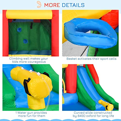 Outsunny US342-018V800131 6-In-1 Kids Bounce House Inflatable Water Slide thumb #7