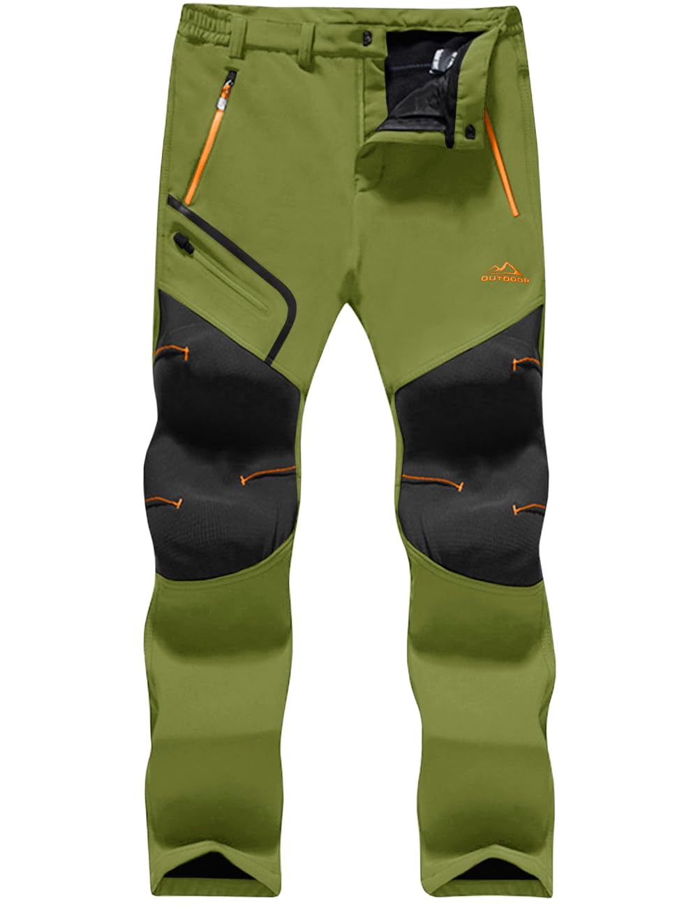 TACVASEN Men's Outdoor Winter Trousers Fleece Softshell Trousers Water-Resistant Hiking Trousers with Zip Pockets — view 14