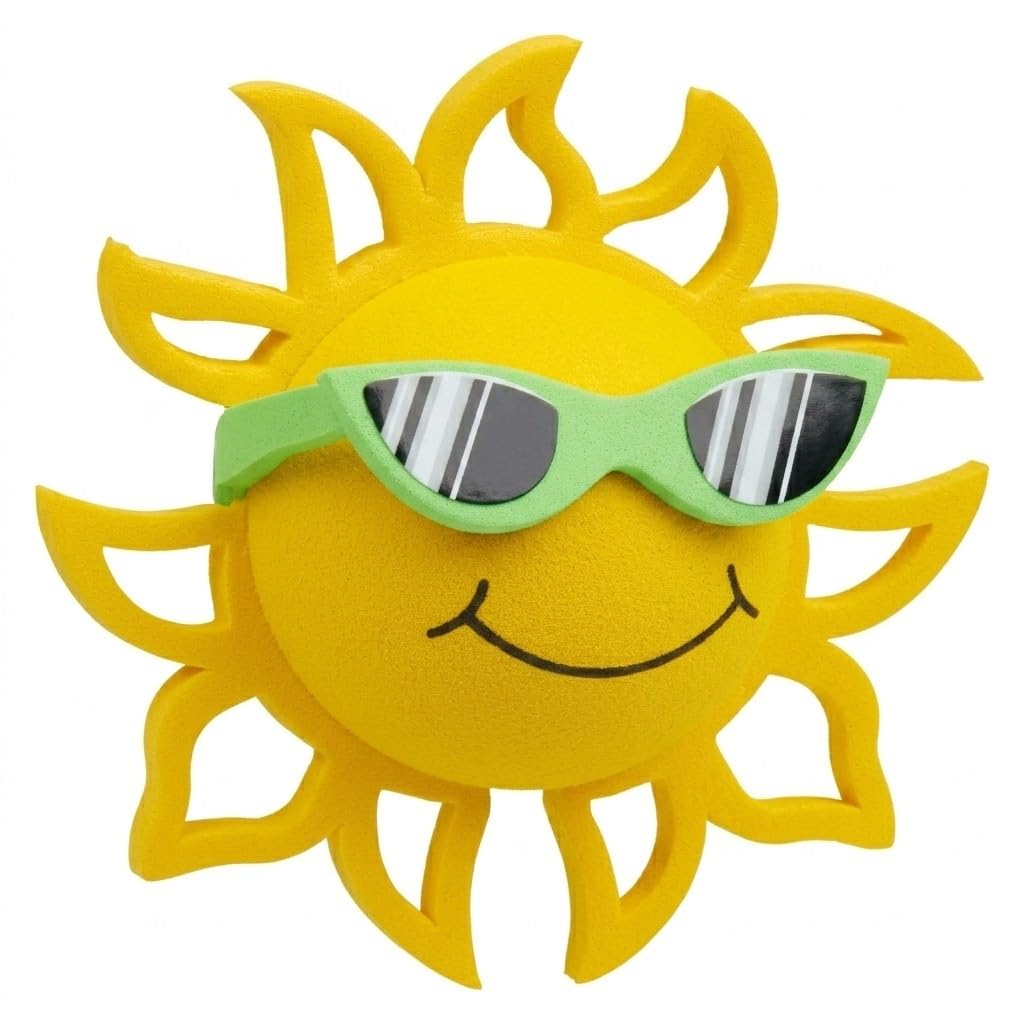 Coolballs California Sunshine w/Sunglasses Car Antenna Topper/Mirror Dangler/Auto Dashboard Accessory (Fits Fat Stubby Antenna) (Green Sunglasses)