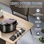 HITRENDS Recessed Power Bar with 2 USB-C and 2 USB-A Ports, Built-in Switch, Black Flush Mount Desk Outlet for Furniture Hidden Charging Station with 6 FT Extension Cord