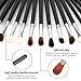 Logiverl 19 Pieces Eyeshadow Brush Set Included Eyeshadow Eyebrow Brush with Wooden Handle and Black Case (Black)……