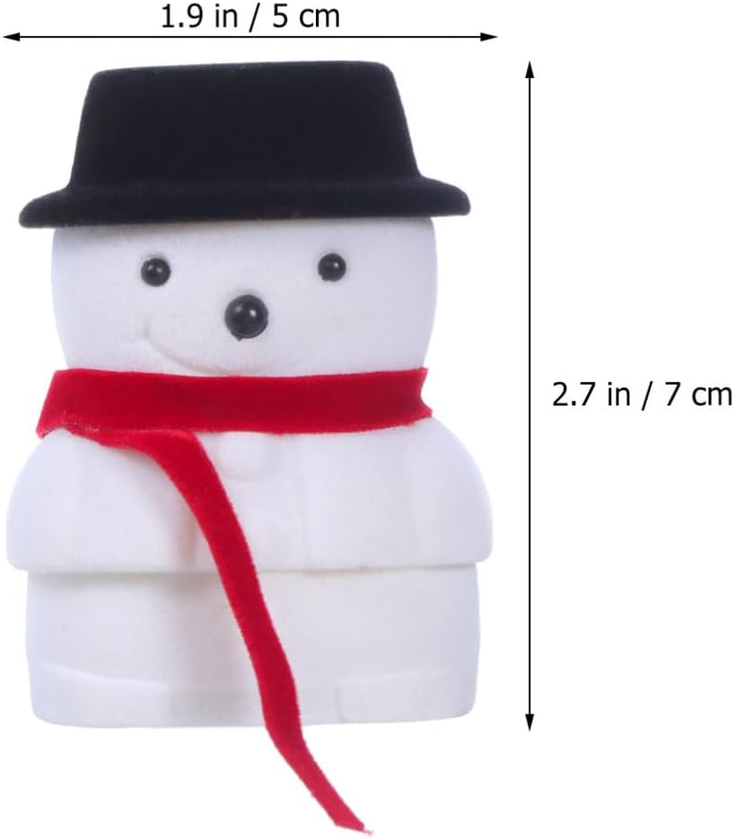 Snowman Ring Holder Box Flannel Jewelry Case for Women image 2