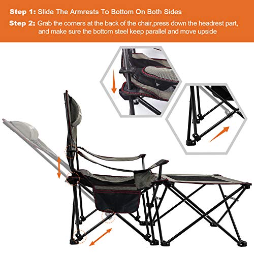 Asteri Sedie da Campeggio Pieghevoli Portatili con...