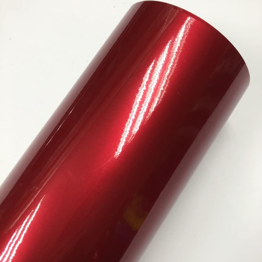Generico LITAO-XIE, 1 pz 50 cm * 300 cm Gloss Candy Metallic Viola Blu Vinile per Car Wrap Midnight Blue Pellicola Lucida con Bolla d'Aria Free Car Wraps (Colore : Rosso, Taglia : 50CM X 500CM)