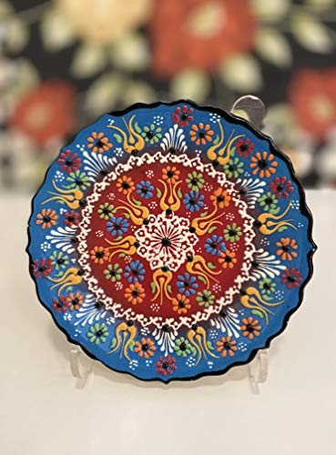 IstanbulArtWorkshop 7'' Turkish Wall Plate, Decorative Plate For Hanging, Turkish Ceramic, Ceramic Plate, Turkish Pottery, Ceramic Wall Art, Colorful Wall Decor