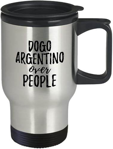 Miniatura 2 de Dogo Argentino Over People Travel Mug Gift Idea For Animal Lover Mom Dad Rights Activist Coffee Tea Car Commuter Insulated Lid 14 Oz
