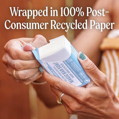 Dr. Bronner's - Pure-Castile Bar Soap (Baby Unscented, 5 ounce, 2-pack) - Made with Organic Oils, For Face, Body, Hair, Gentle for Sensitive Skin, Babies, No Added Fragrance, Biodegradable, Vegan - 5
