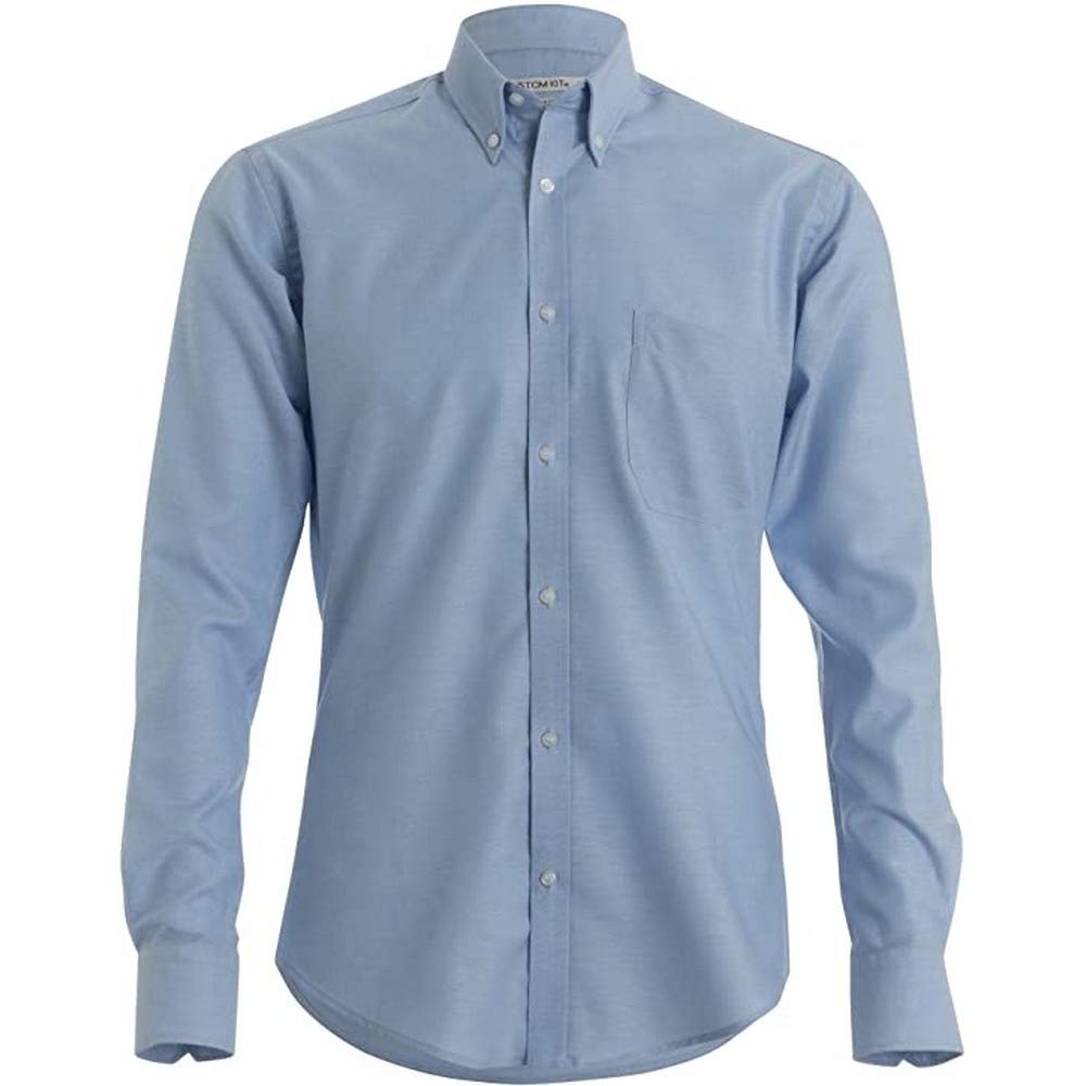 Kustom Kit Mens Stretch Oxford Shirt, Light Blue, 16. KK182